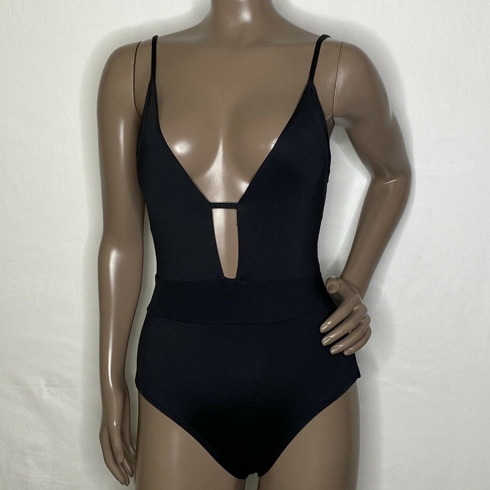 Becca Plunge V-Neck Swimsuit Back Keyhole